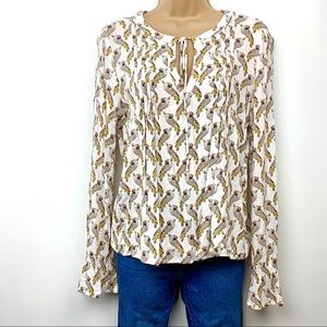 New York & Co‎ Bird Print Blouse Top